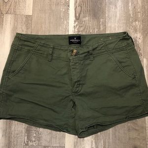 American Eagle olive green stretch shorts
